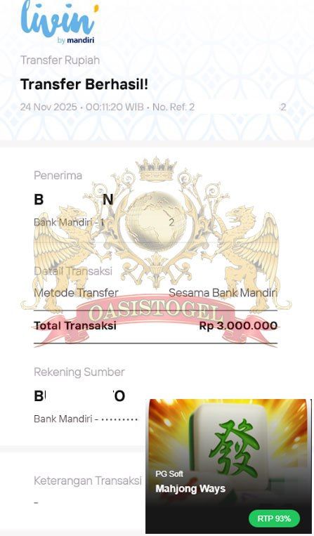 BUKTI JACKPOT OASISTOGEL