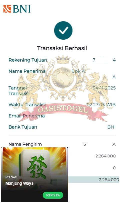 BUKTI JACKPOT OASISTOGEL