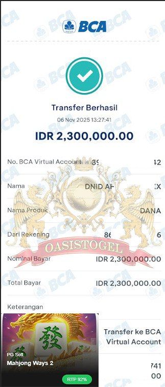 BUKTI JACKPOT OASISTOGEL