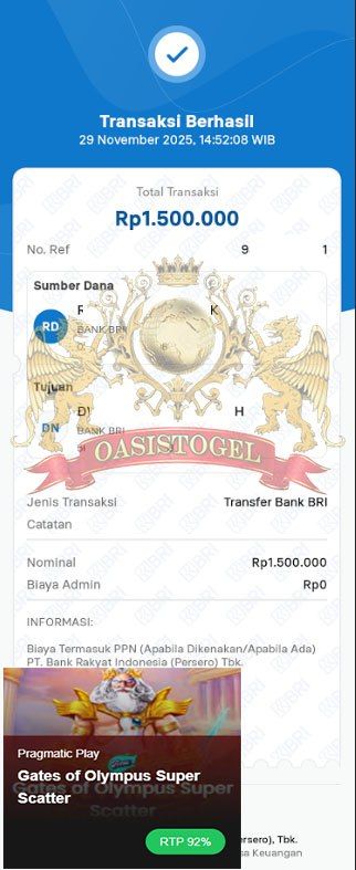 BUKTI JACKPOT OASISTOGEL