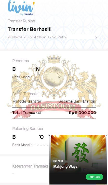 BUKTI JACKPOT OASISTOGEL