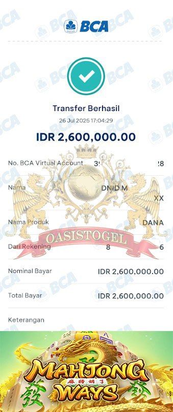 BUKTI JACKPOT OASISTOGEL