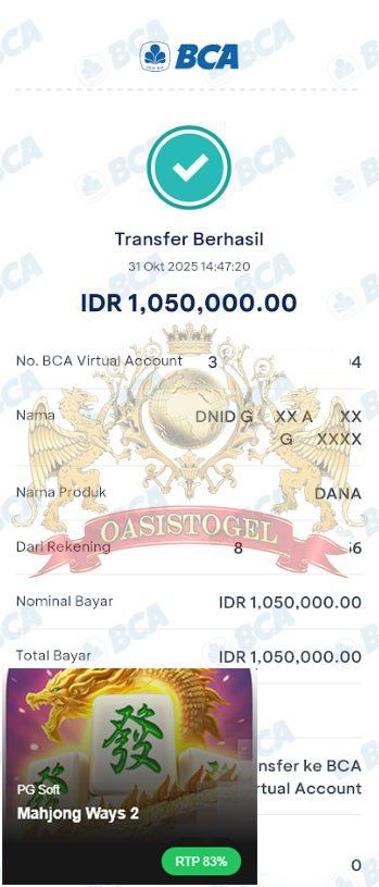 BUKTI JACKPOT OASISTOGEL