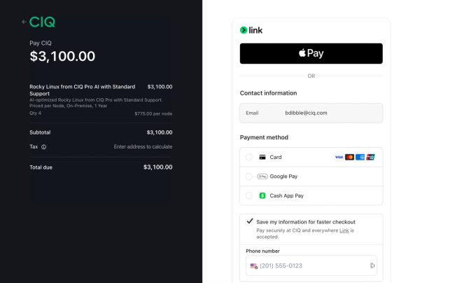 Checkout summary