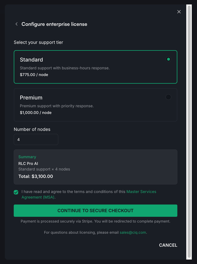 Support level and node count