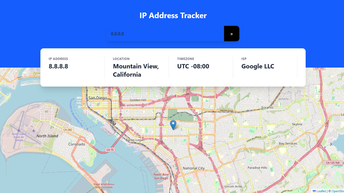 Homepage de IP Tracker