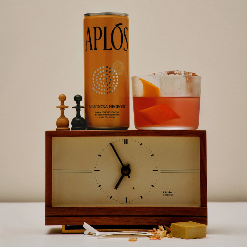 Aplós Mandora Negroni - Lion's Mane-Infused Non-Alcoholic Cocktail