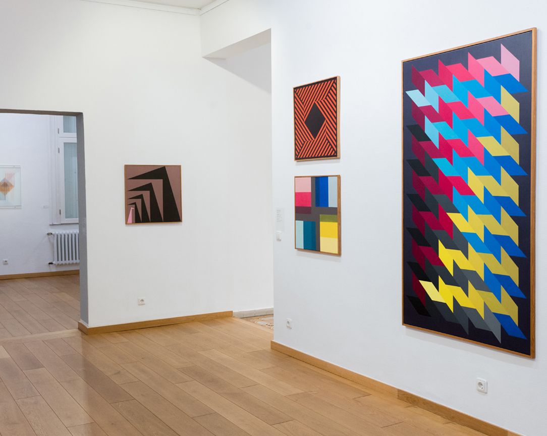 Colours and Lines in Motion, Werke von Anton Stankowski und Imran Mir, Ausstellungsansicht Kunstmuseum Gelsenkirchen, 2023, Foto: Katharina Kemme