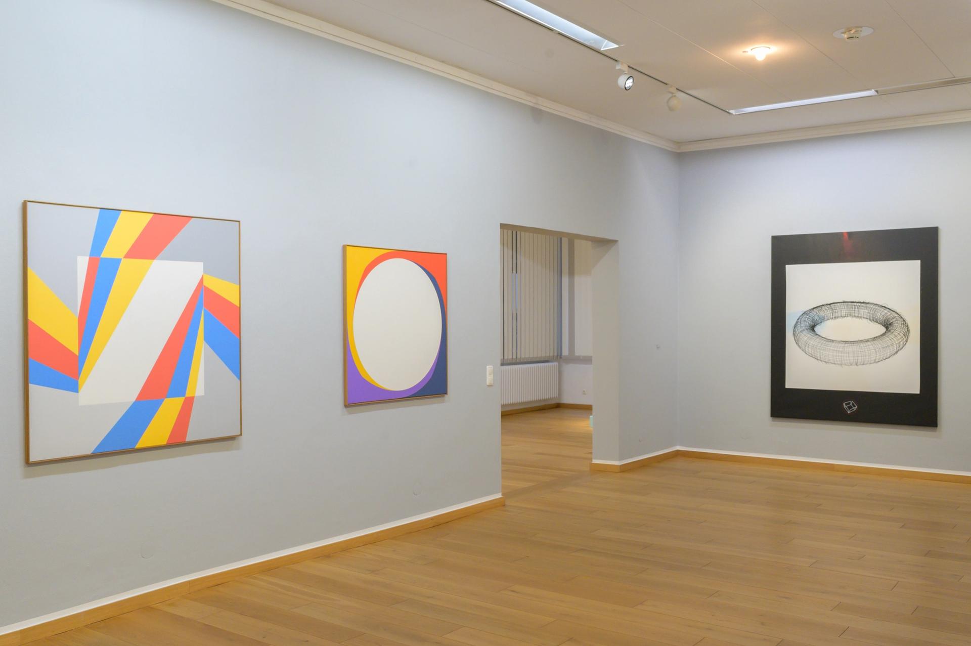 Colours and Lines in Motion, 2023, Werke von Anton Stankowski und Imran Mir, Ausstellungsansicht Kunstmuseum Gelsenkirchen, Foto: Katharina Kemme