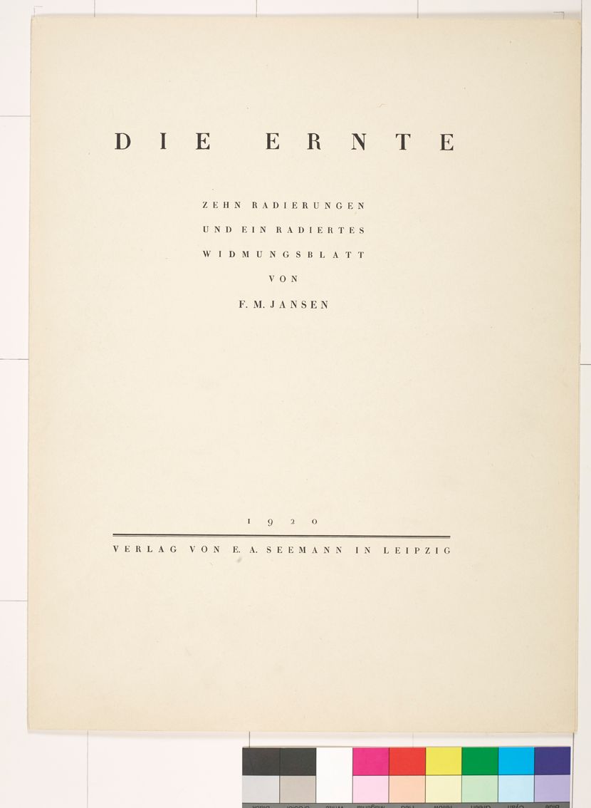 Die Ernte, Widmungsblatt. Text.