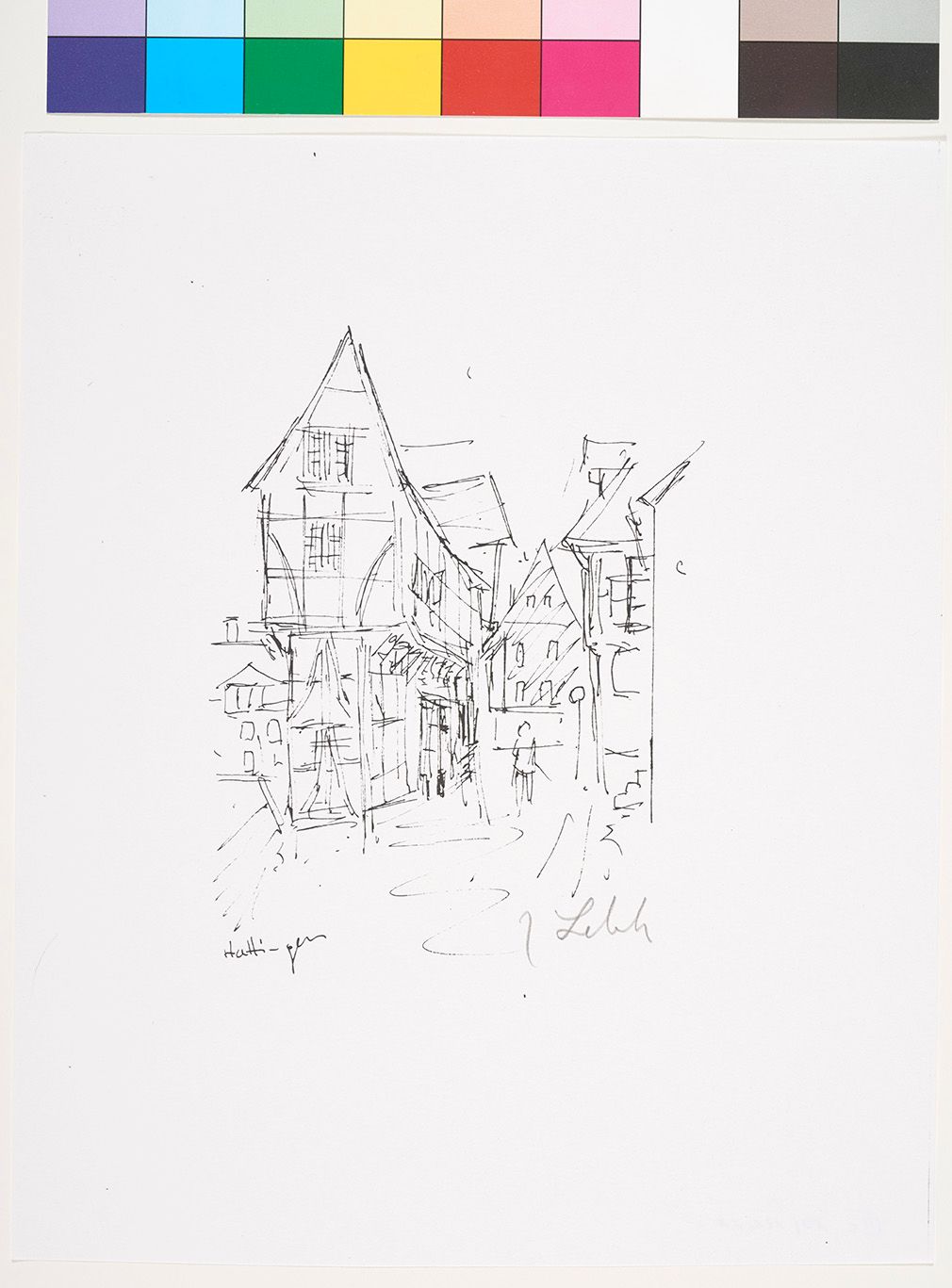 Skizze des Bügeleisenhauses in Hattingen.