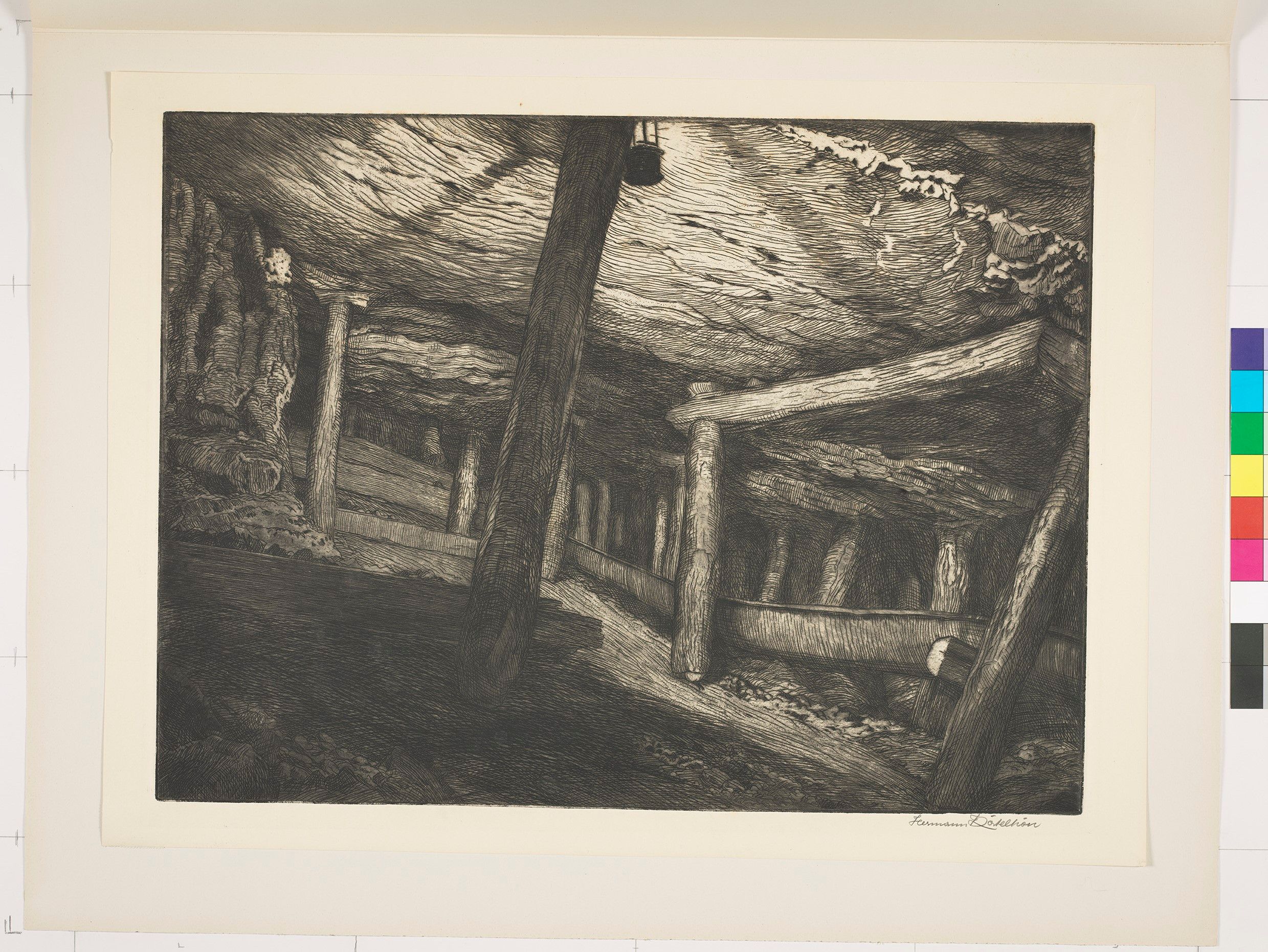 Kohlestollen (Schwarz-Weiß).