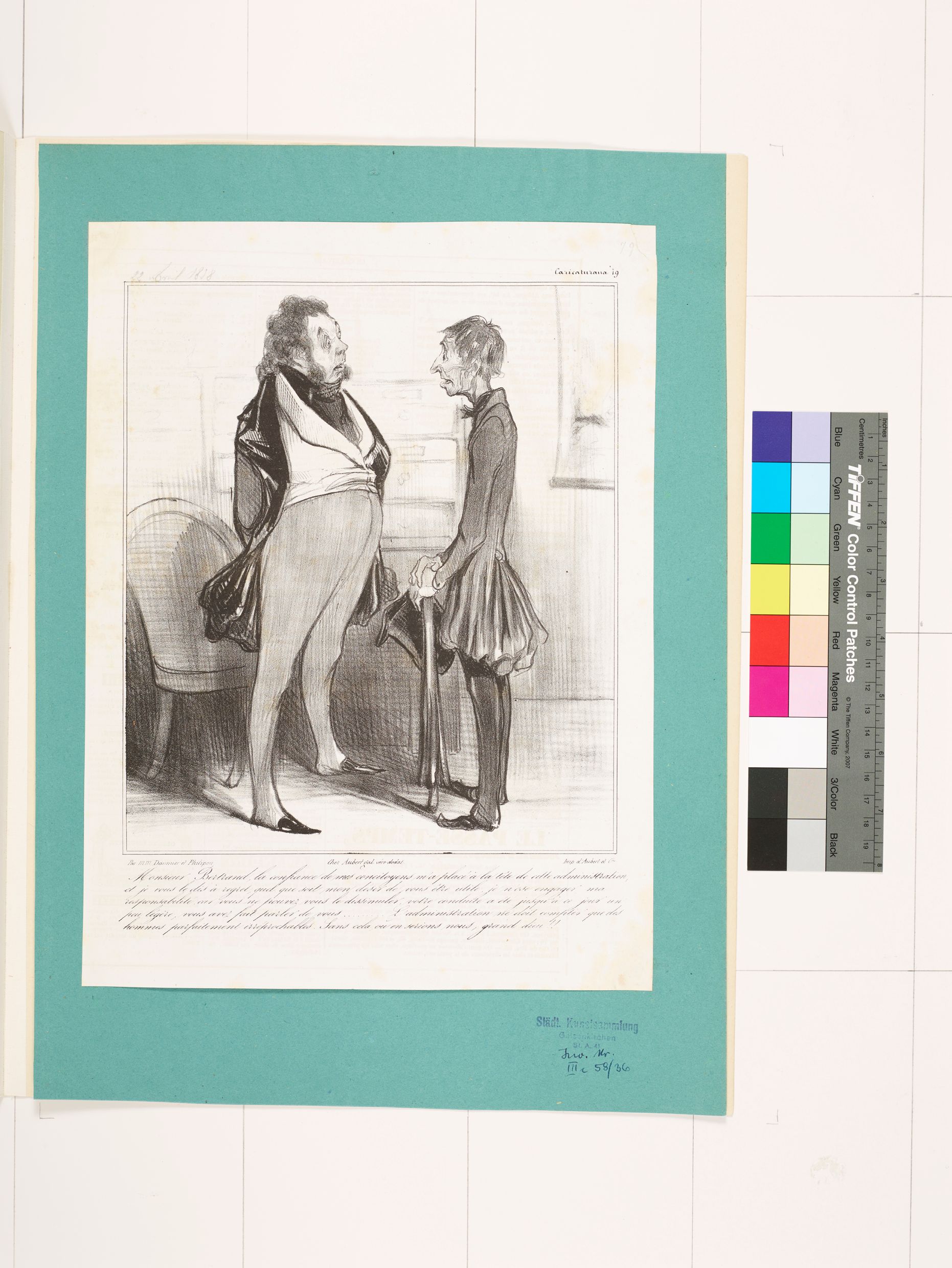 Zeichnung. Ein dicker und ein dünner Mann stehen sich gegenüber.