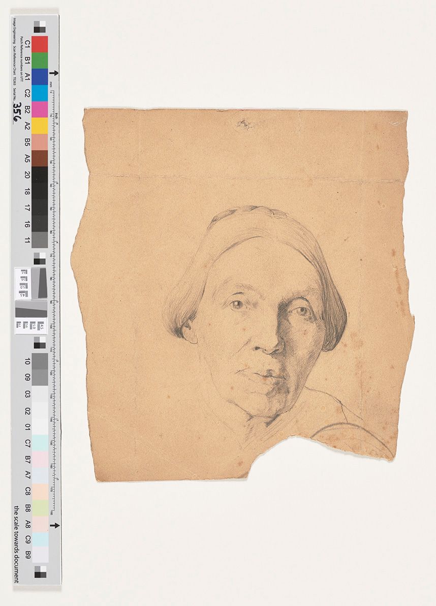 Bleistift Portrait einer älteren Frau. 