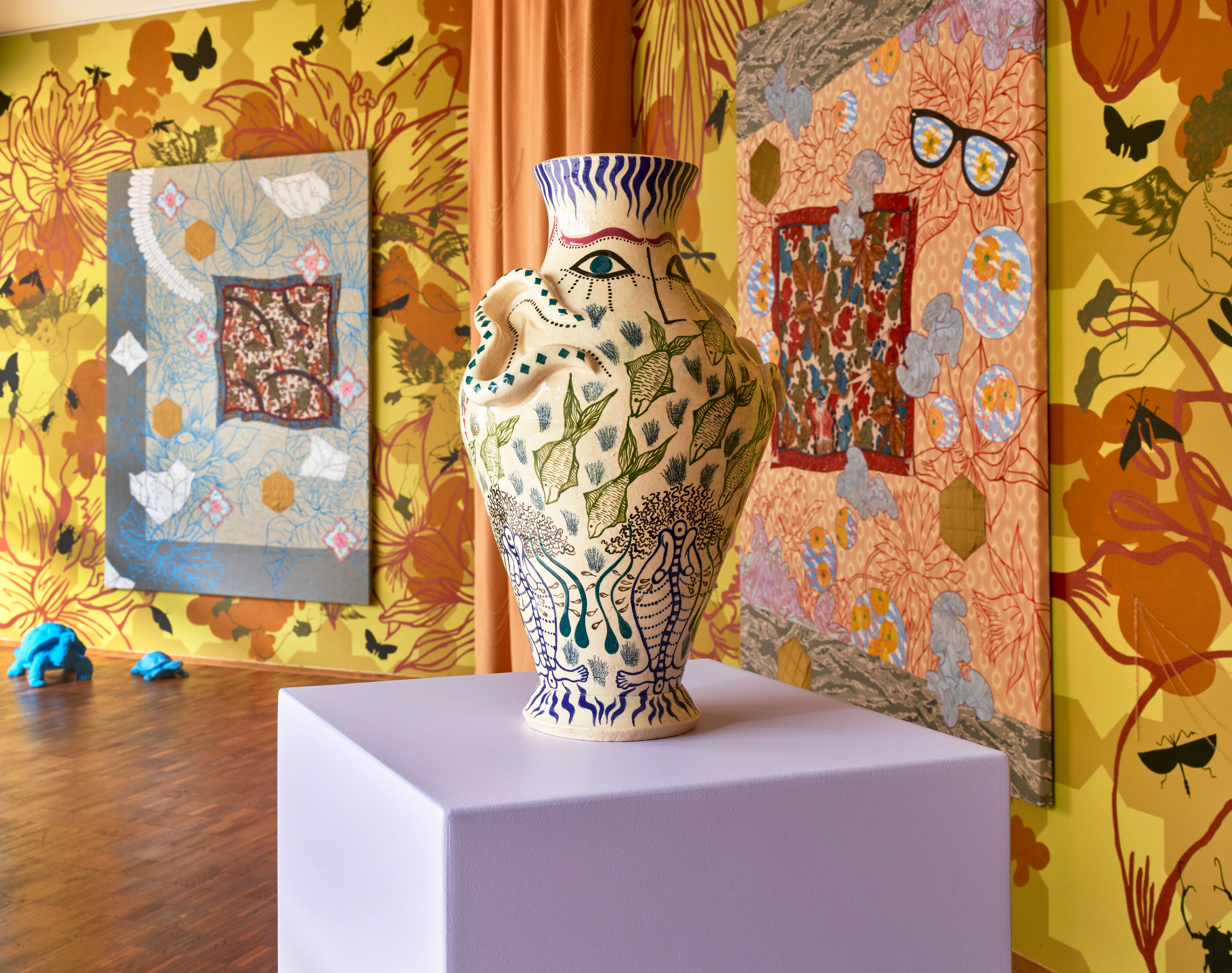 Liquid Grids, Ausstellungsansicht Kunstmuseum Gelsenkirchen, 2025, © Nadira Husain, Foto: Studio Kukulies, Düsseldorf