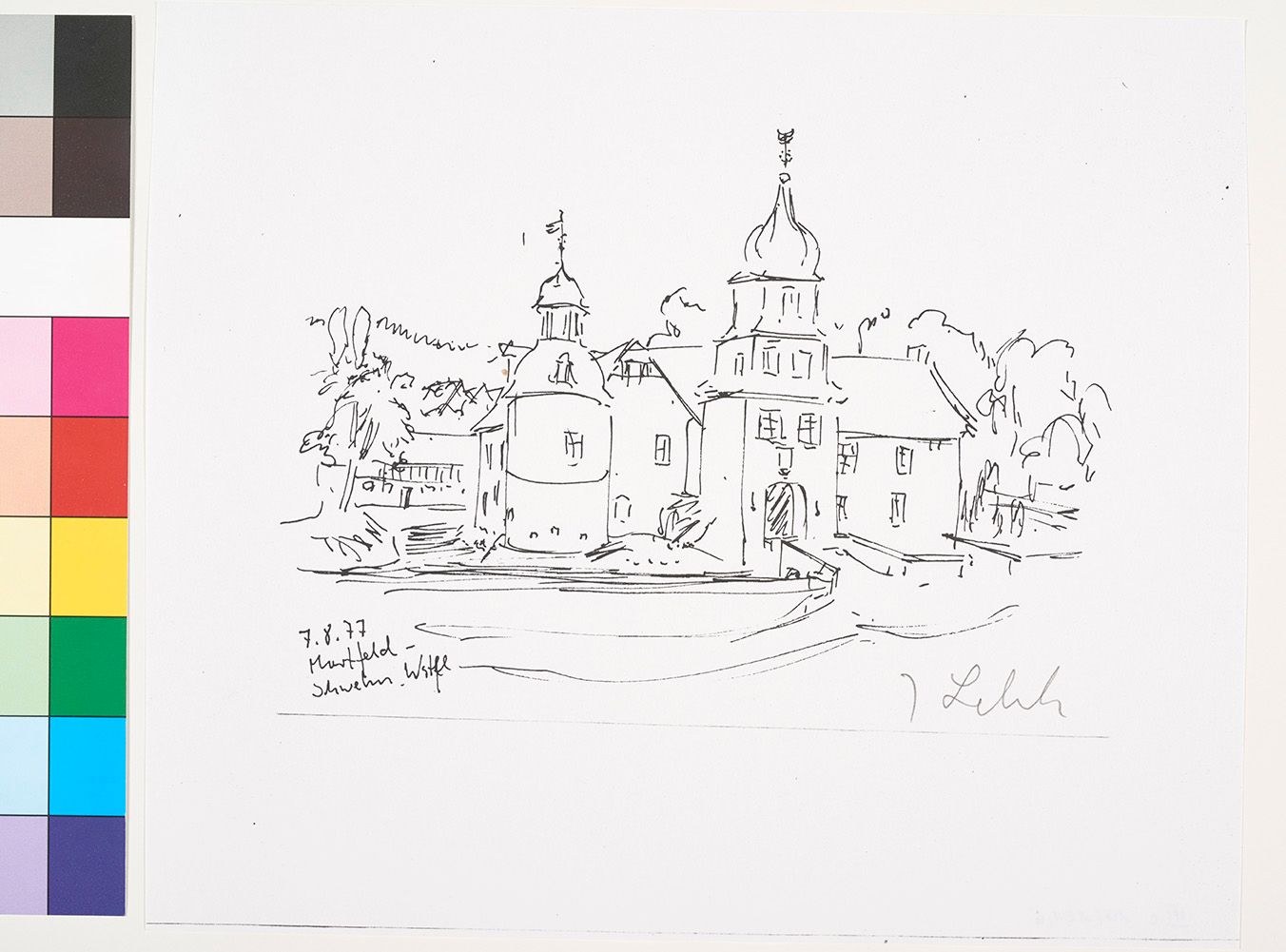 Skizze von Haus Martfeld bei Schwelm in Westfalen.