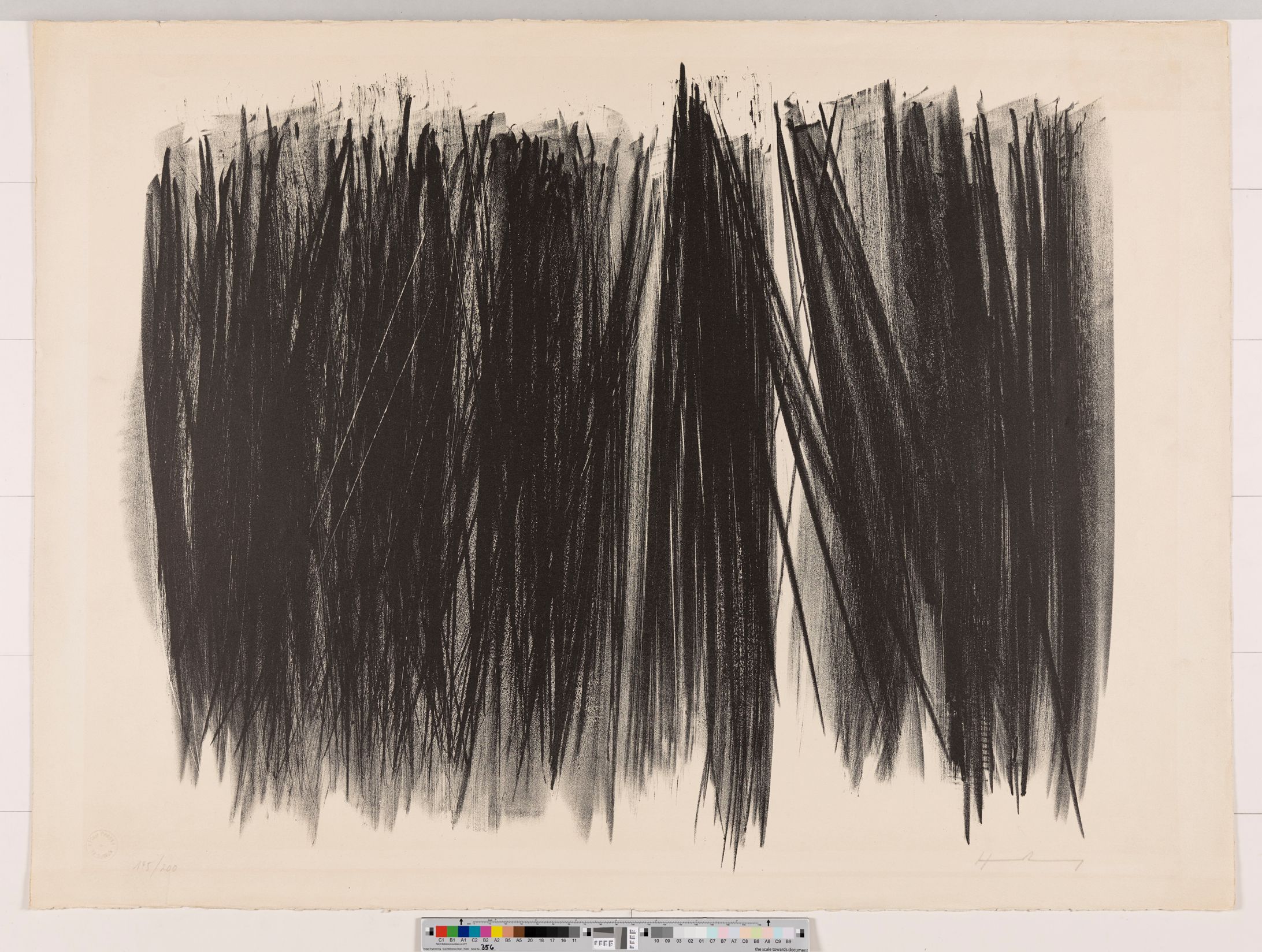 Abstraktes Bildmotiv. Dichte schwarze Linien.