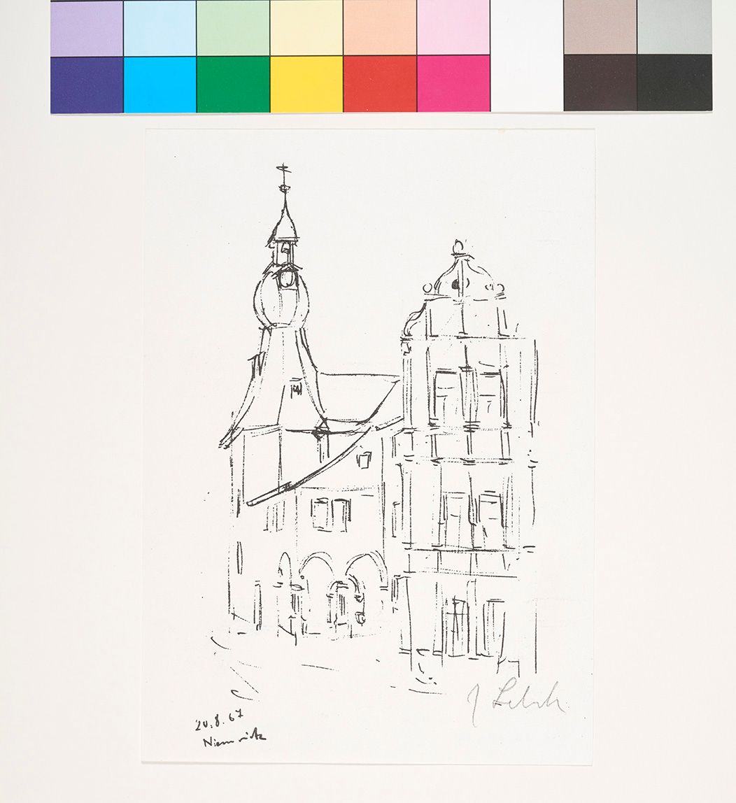 Skizze von Schloss Nimritz in Thüringen.