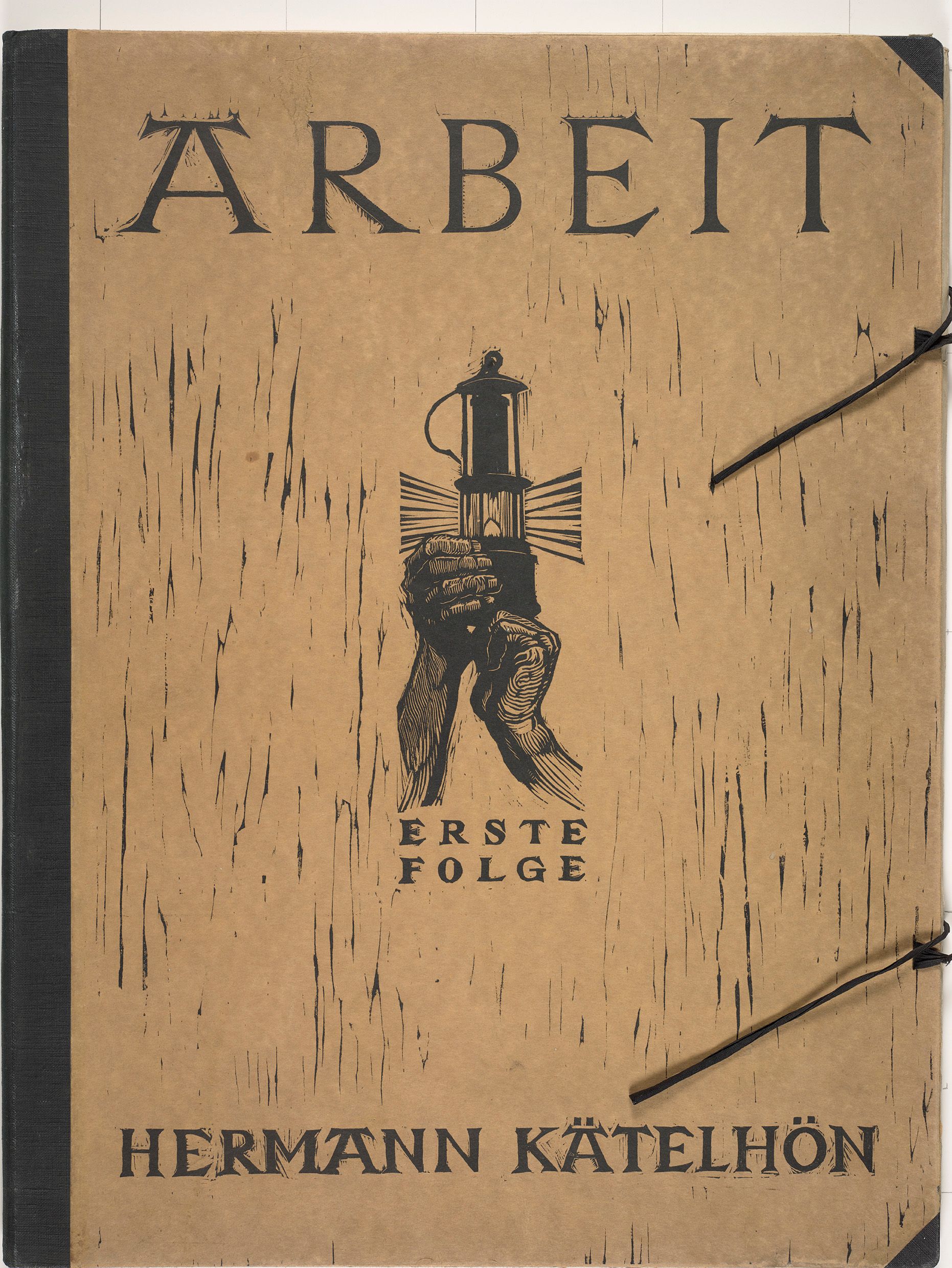 Buch-Cover. Titel und Künstlername. Eine Öllampe in Händen. 