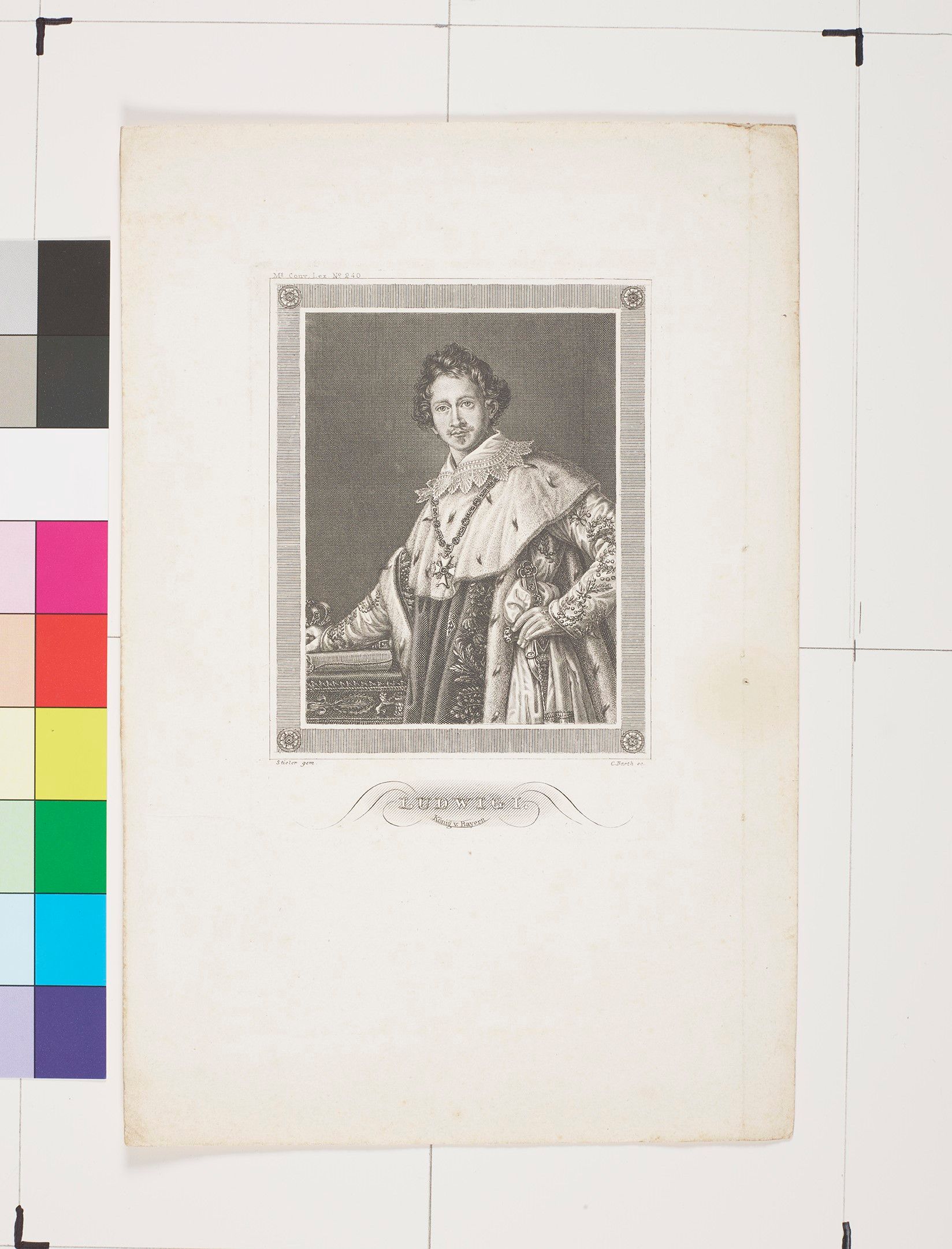 Adelsportrait von Ludwig I. in prächtiger Kleidung. 