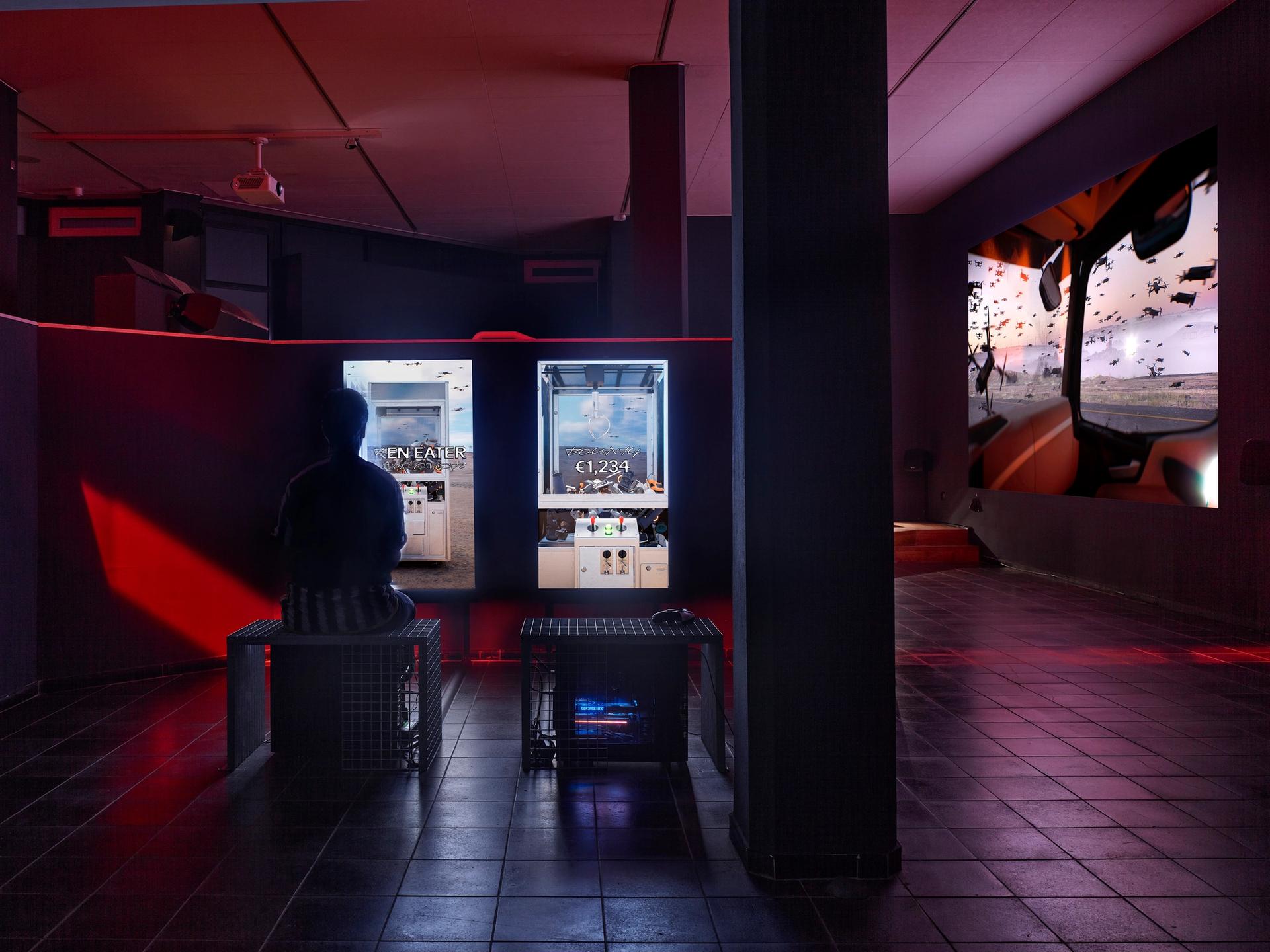 Alona Rodeh: Interzone, Token Eater, 2024 and CORE DUMP, 2024, exhibition view Kunstmuseum Gelsenkirchen, 2024, Photo: Achim Kukulies, ©Alona Rodeh, VG Bild-Kunst, Bonn 2024