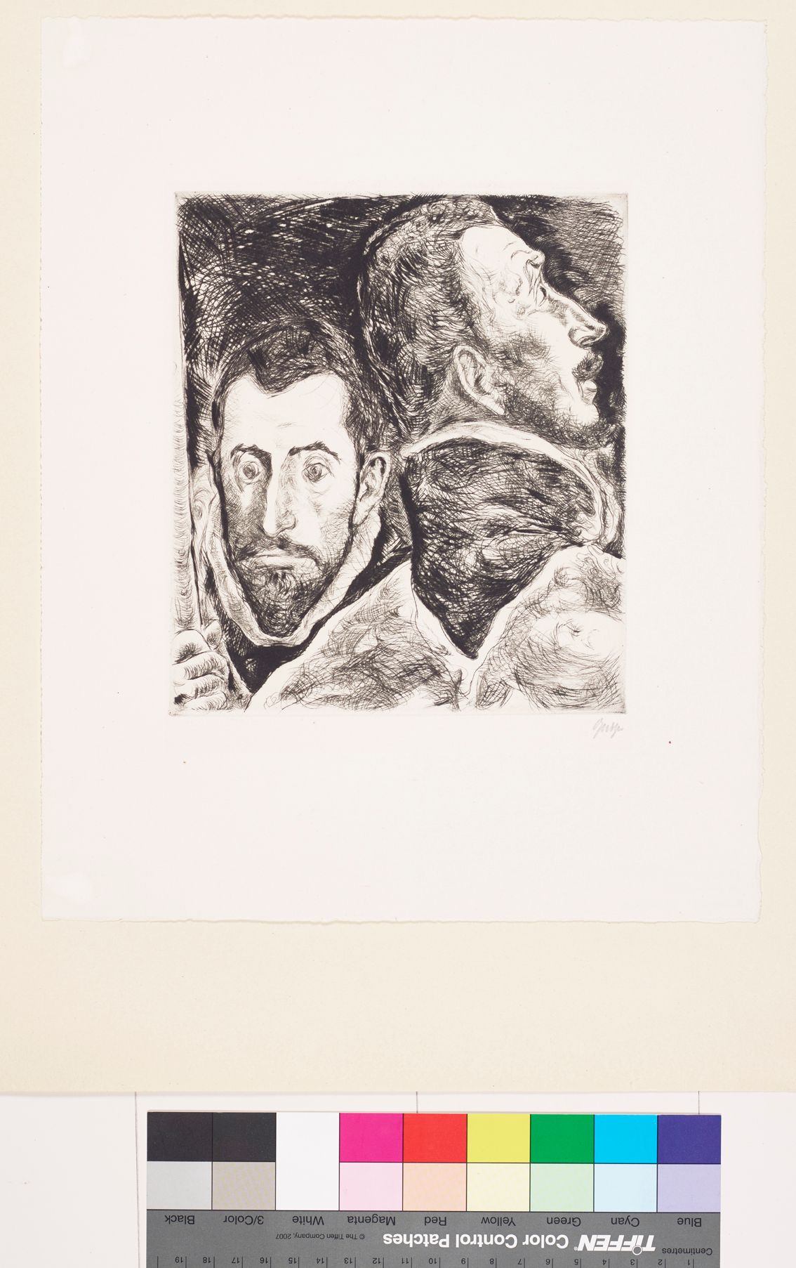 Portrait von zwei Männer. Der Linke Mann von der Vorderseite, der rechte Mann vom Seitenprofil. Beide haben einen Bart.