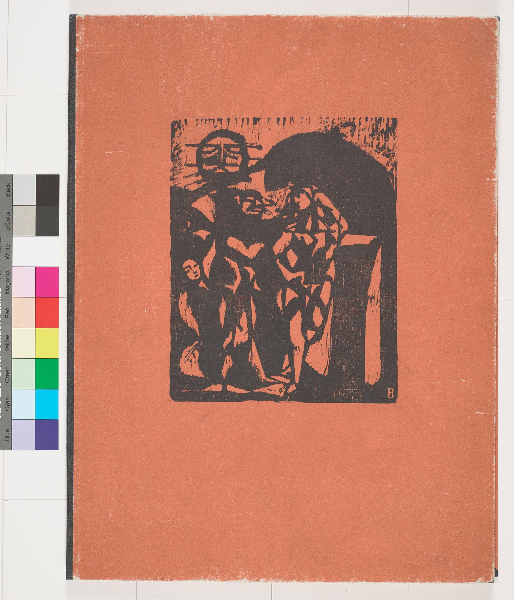 Buchcover. Abstraktes Bildmotiv mit zwei Figuren im Gespräch und einer sitzenden Frau.