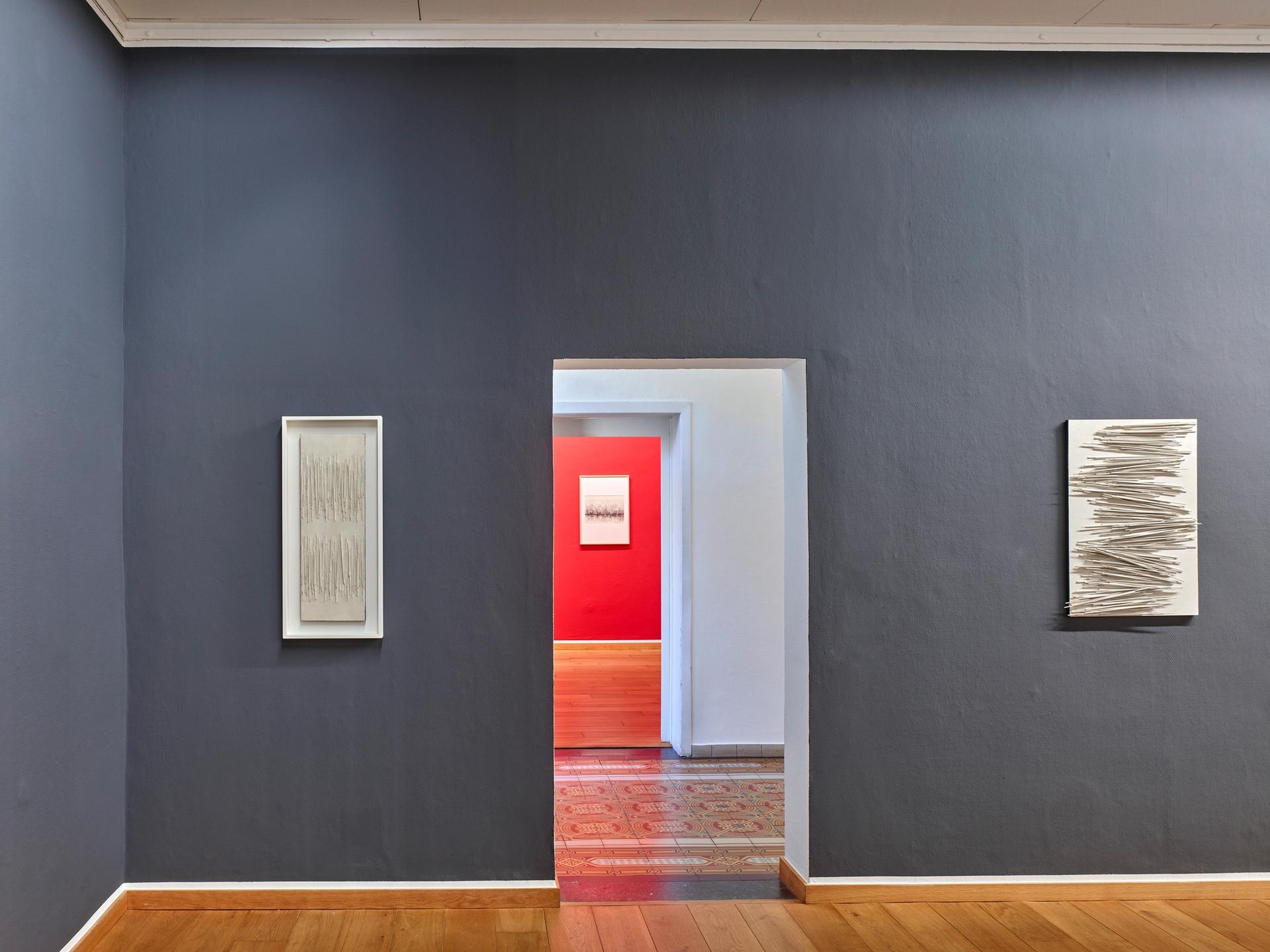 Marianne Aue: Pictorial Action, 2024, Ausstellungsansicht Kunstmuseum Gelsenkirchen, Foto: Achim Kukulies, ©Nachlass Marianne Aue