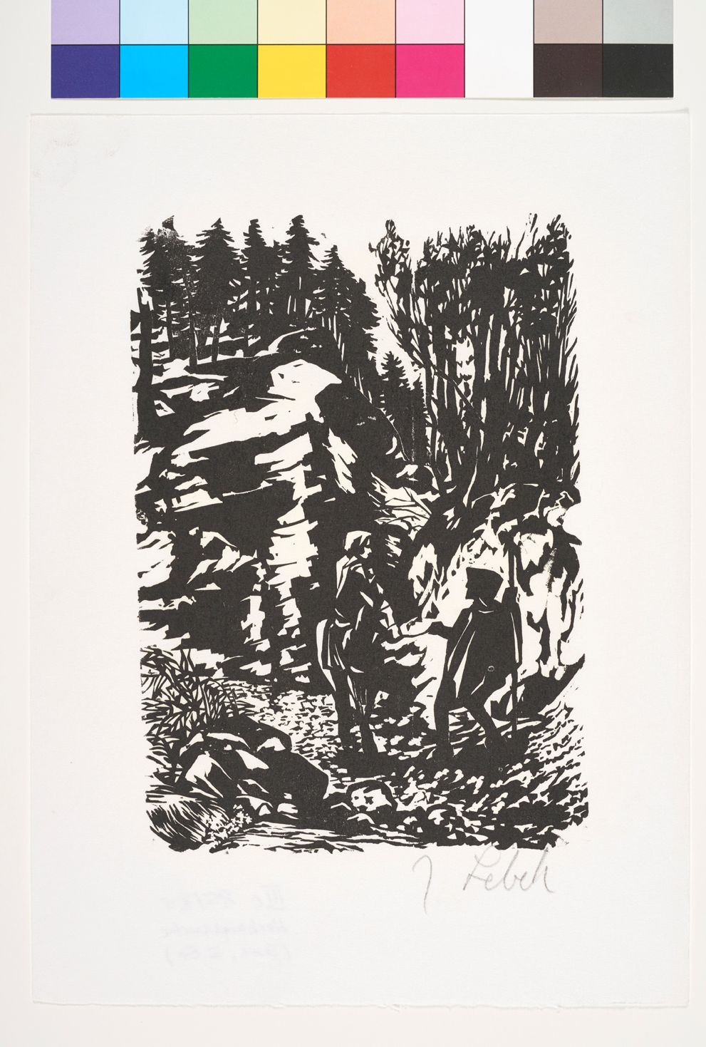 Maria und Josef reisen über einen steinigen Bergpfad.