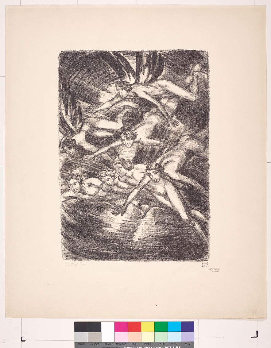 Zeichnung. Fliegende Engel.