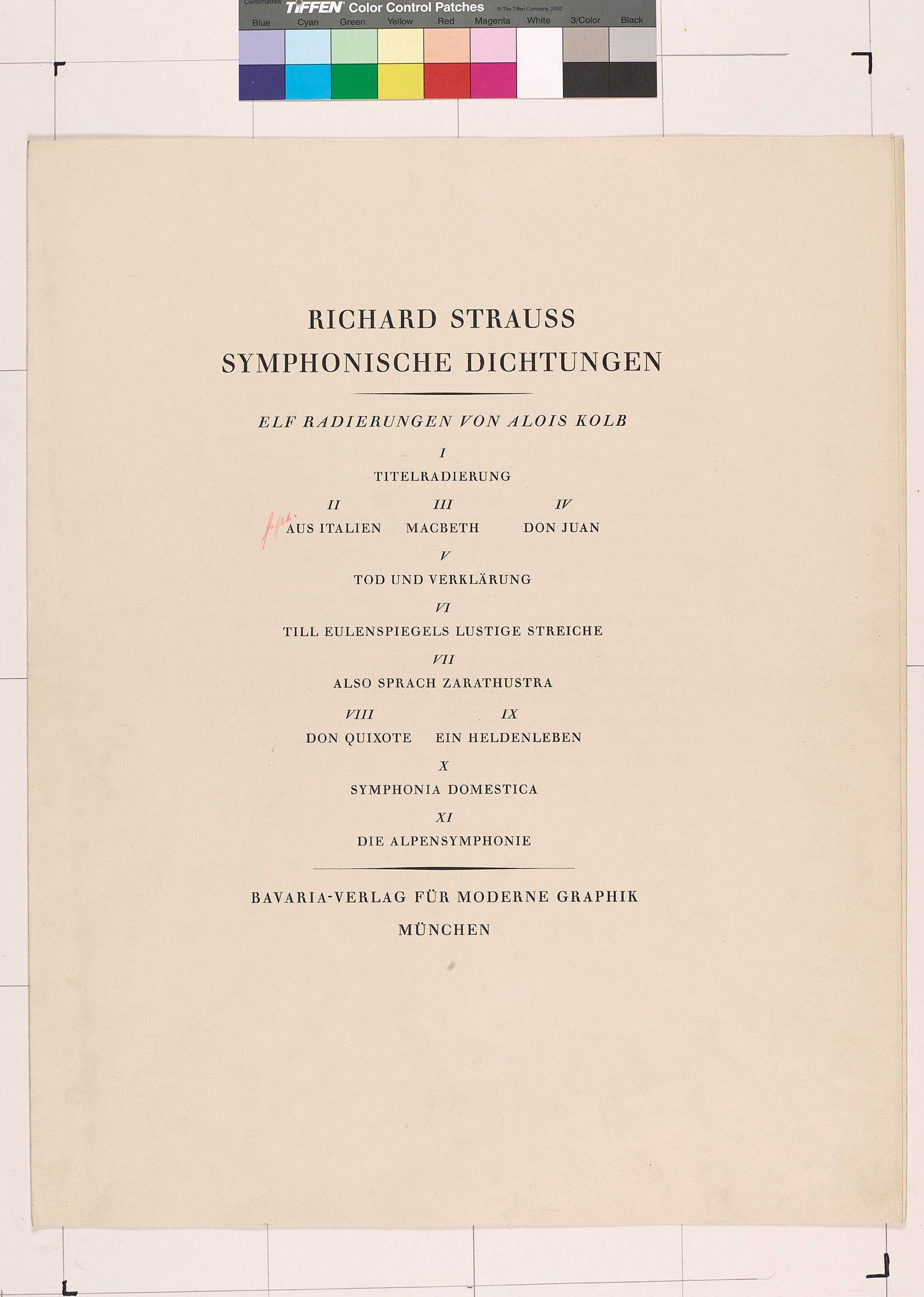 Textblatt zu den symphonischen Dichtungen von Richard Strauss