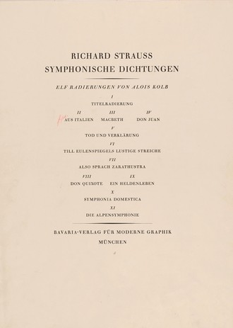 Textblatt zu den symphonischen Dichtungen von Richard Strauss