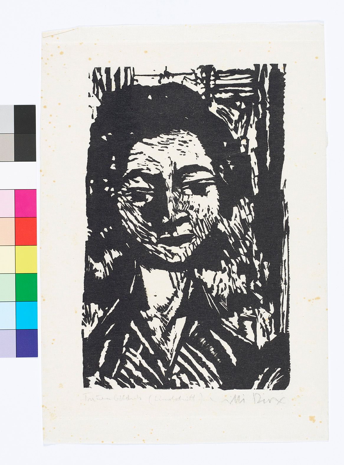 Abstraktes Portrait einer Frau in schwarz-weiß.