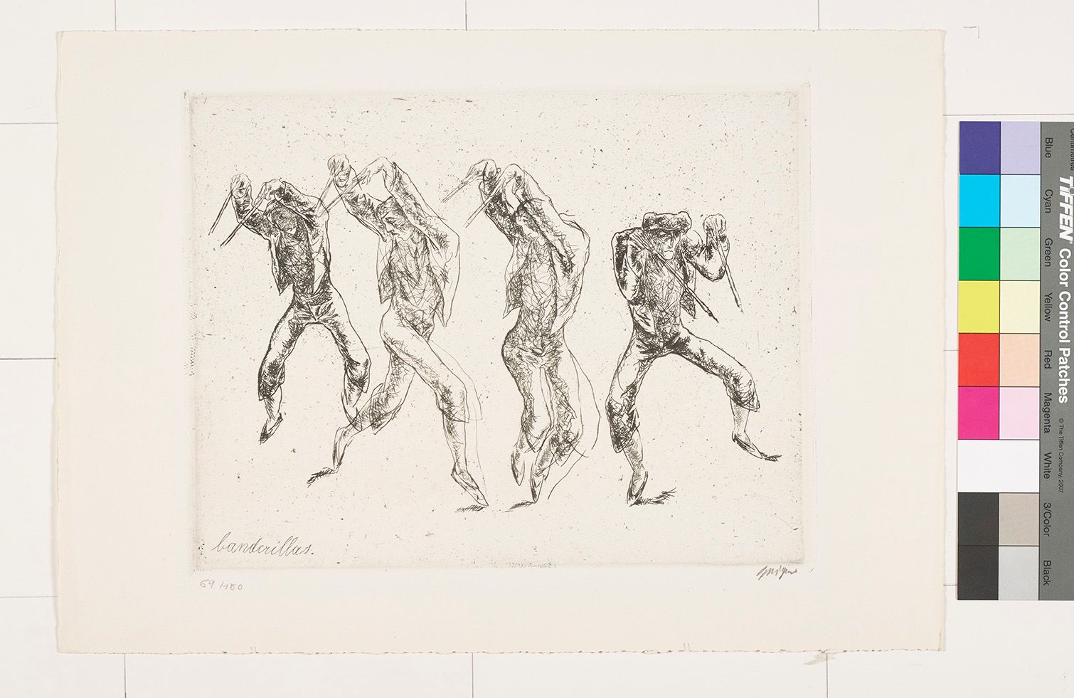 Körperstudien von einem Mann mit gehobenen Armen und in dynamischer Bewegung.