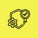 Illustration of a quality assurance stamp and tick