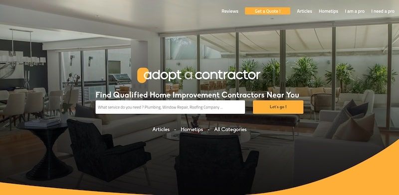 Adopt a Contractor homepage
