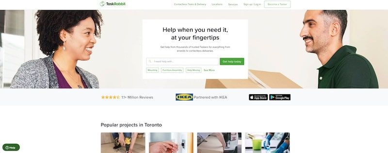 TaskRabbit homepage
