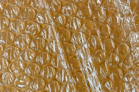 Yakın çekim baloncuklu koruyucu ambalaj plastiği dokusu