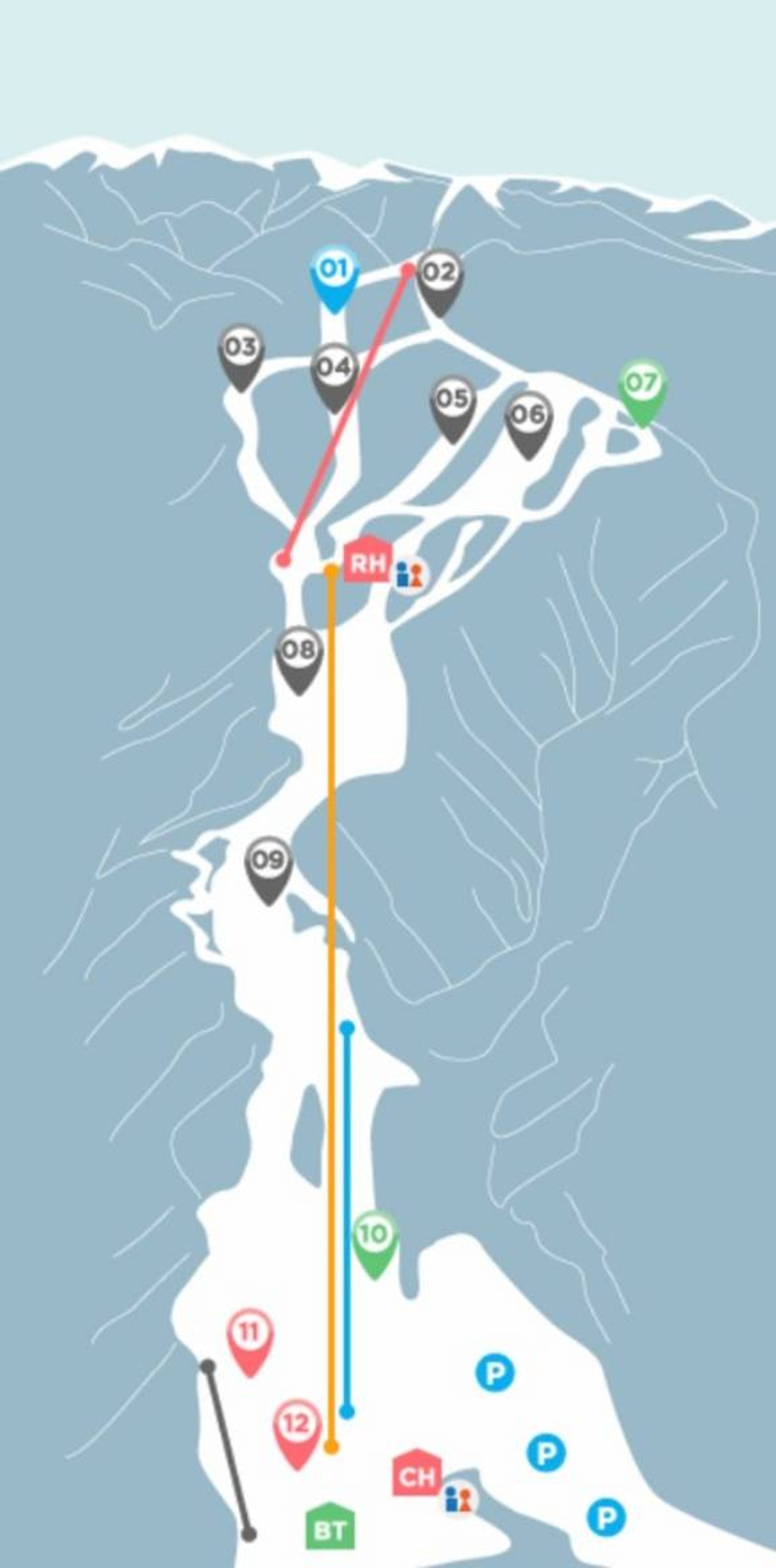 Nomugi Toge ski map