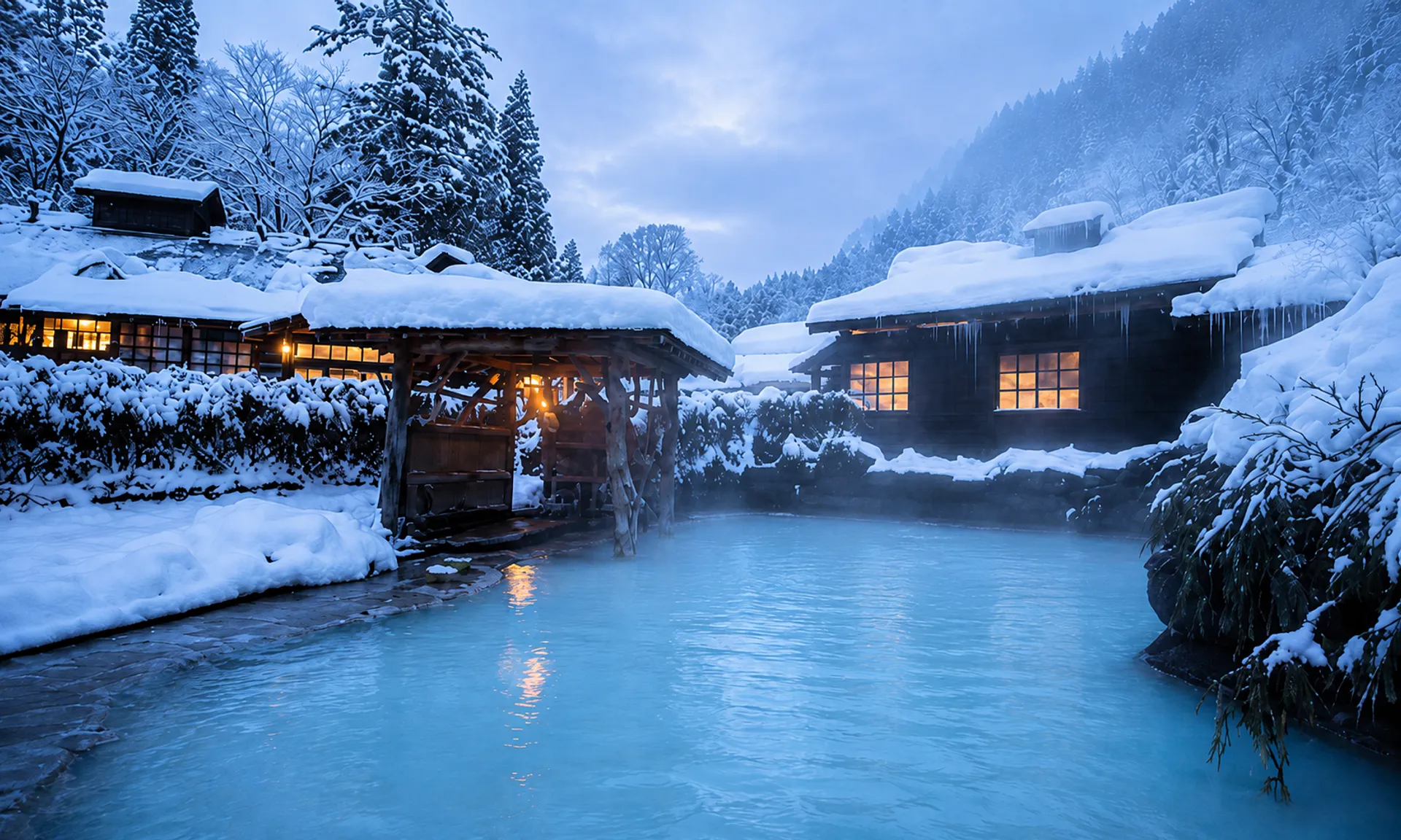 Beautiful bathing options at Nyuto Onsen