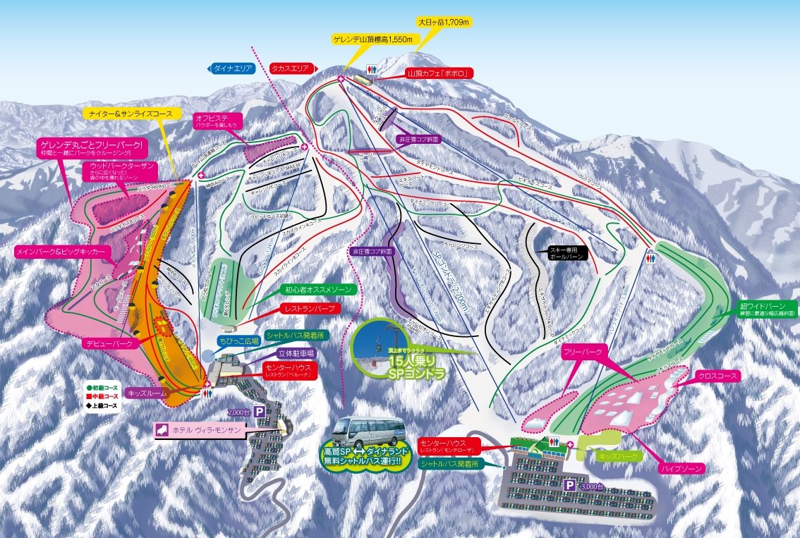 Dynaland Ski Map and Trails