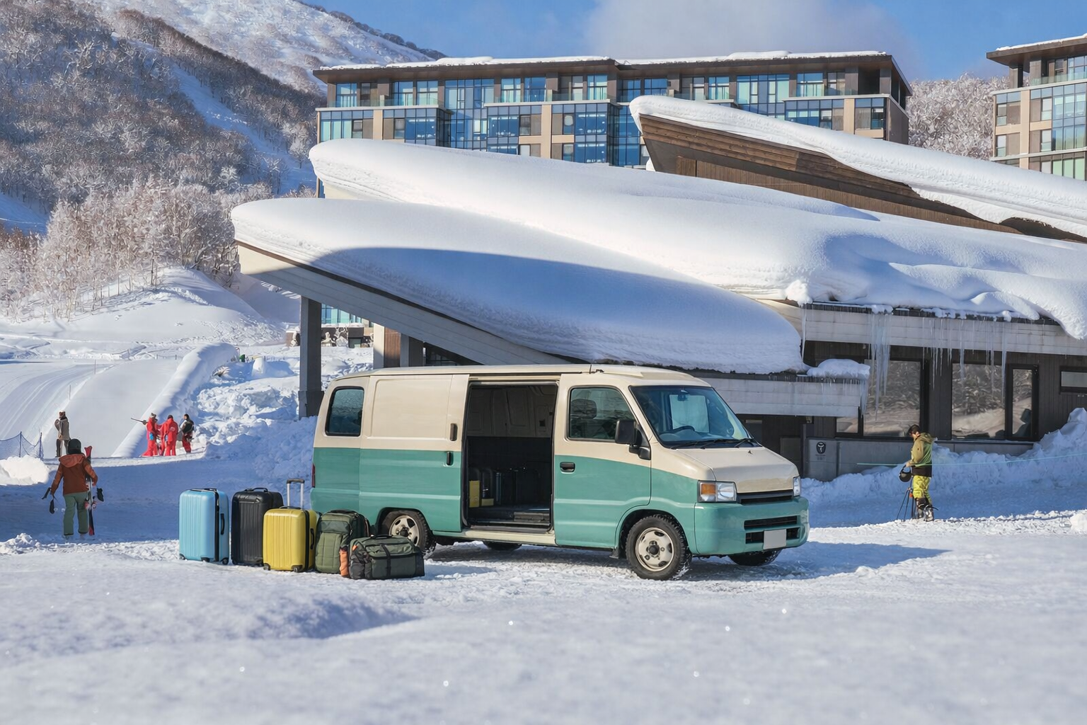 Luggage Forwarding van at a ski resort