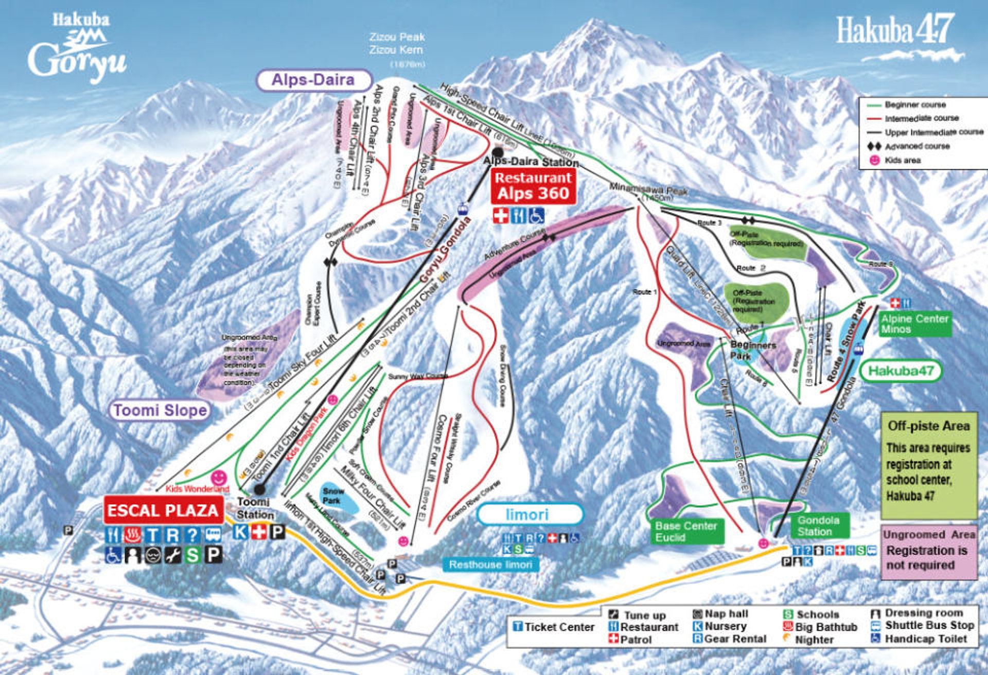 Hakuba Goryu Ski and Trail map