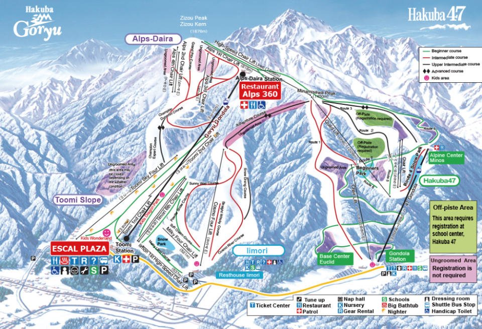 Hakuba Goryu Ski and Trail map