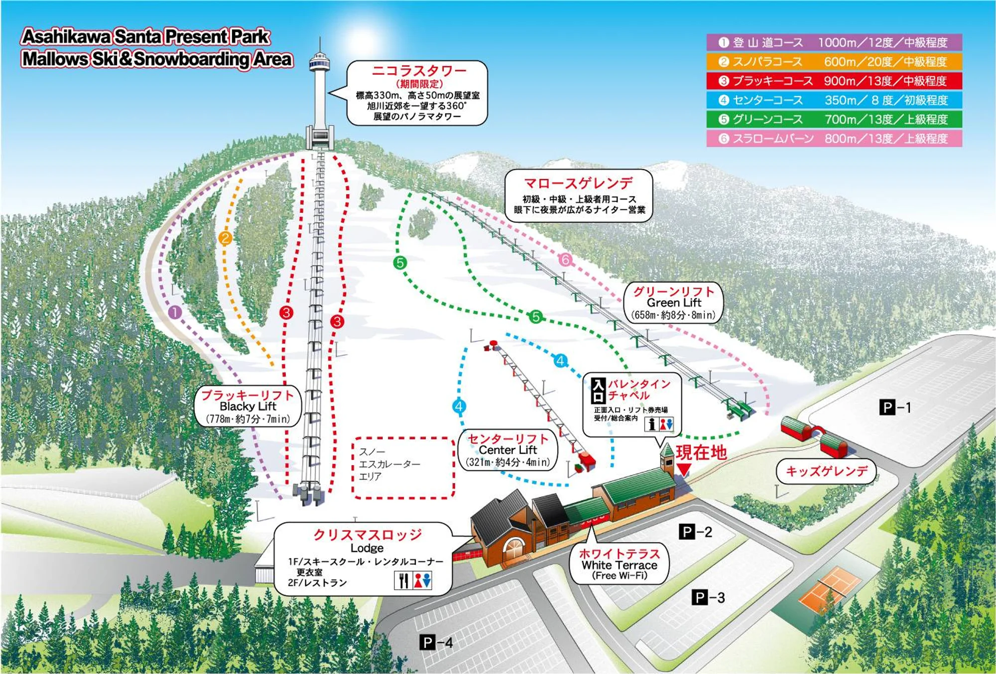 Santa Present Park Ski Map