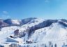Mount Racey Ski Resort from above on a perfect bluebird day