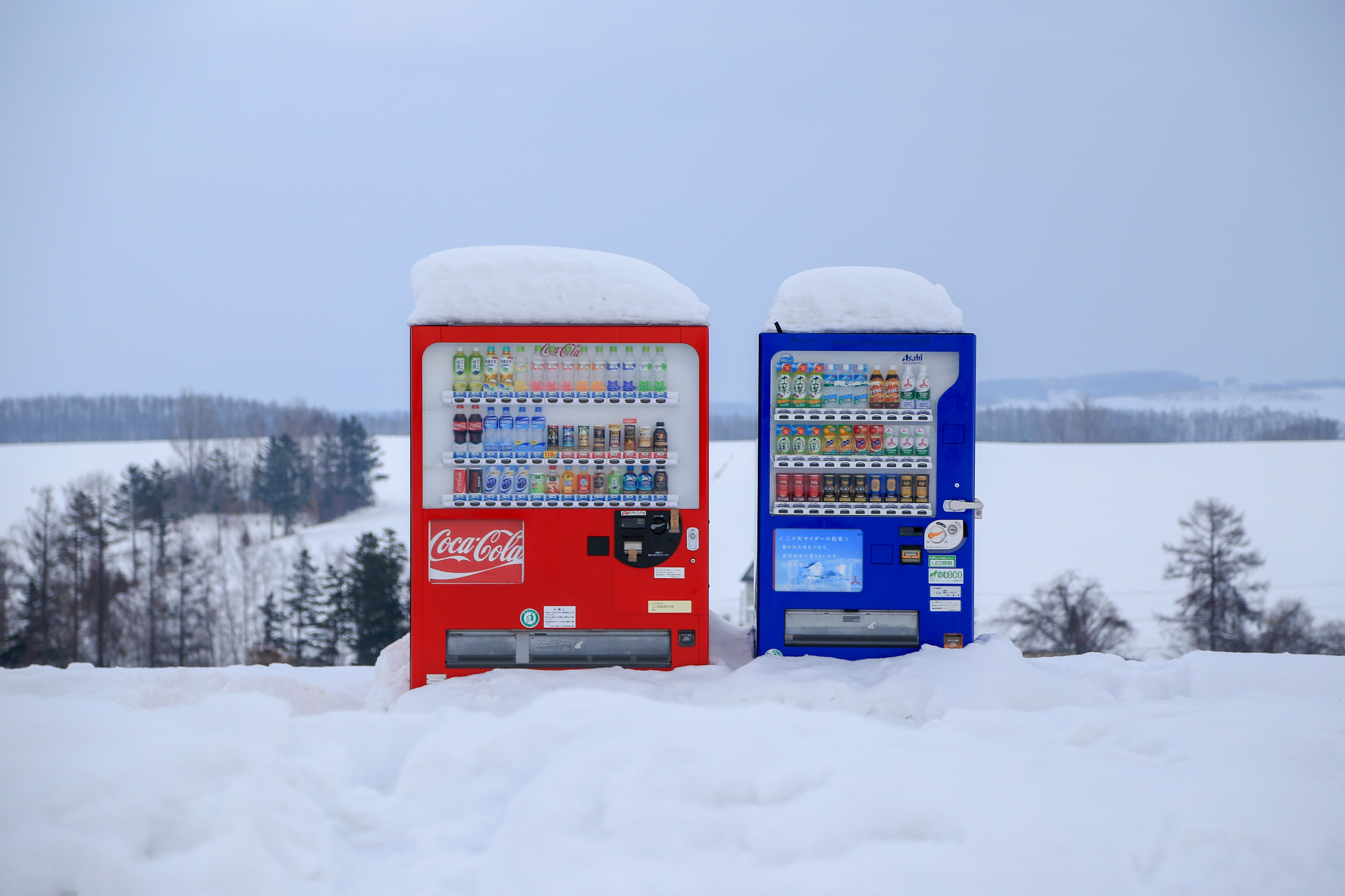 Classic Japanese Vending machines in the snow