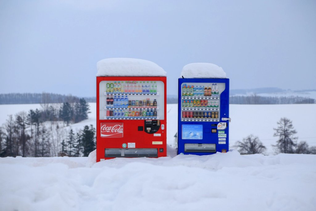 Classic Japanese Vending machines in the snow