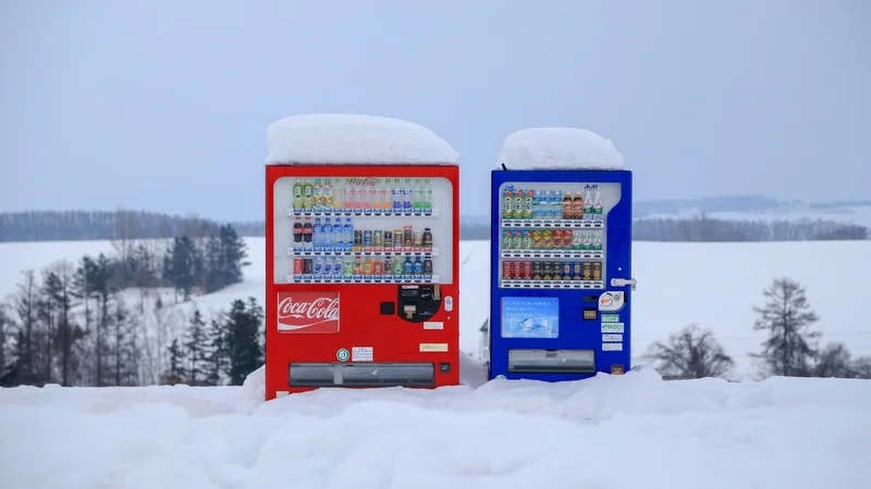 Classic Japanese Vending machines in the snow