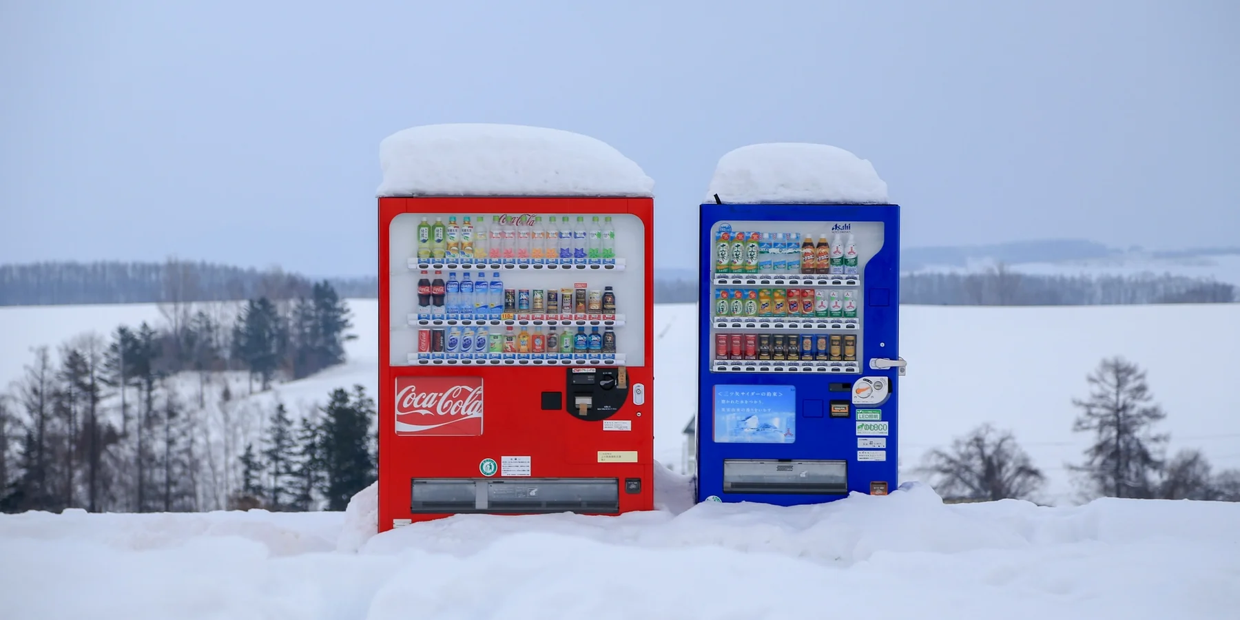 Classic Japanese Vending machines in the snow